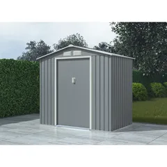 Galvanized Metal Shed (213 x 127 x 195 cm)