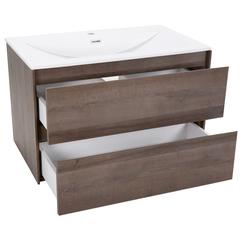 Homeworks Bath Cabinet with Basin & Mirror (80 cm, Grey)