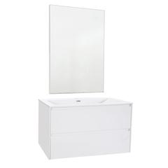 Homeworks Bath Cabinet with Basin & Mirror (80 cm, White)