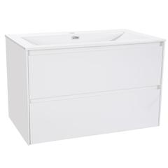 Homeworks Bath Cabinet with Basin & Mirror (80 cm, White)