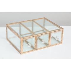 Pan Emirates Loana Glass 3-Drawer Cosmetic Organizer (25 x 19 x 9 cm)