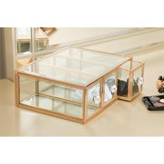 Pan Emirates Loana Glass 3-Drawer Cosmetic Organizer (25 x 19 x 9 cm)
