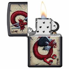 Zippo Dragon Ace Design Windproof Lighter, 29840 218 (Black Matte)