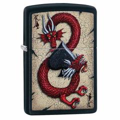 Zippo Dragon Ace Design Windproof Lighter, 29840 218 (Black Matte)