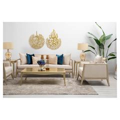 Stanley Single Seater Fabric & Wood Sofa Pan Emirates