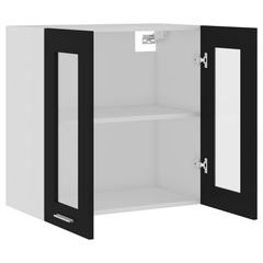 vidaXL Engineered Wood Hanging Cabinet W/Glass Doors (60 x 31 x 60 cm, Black)