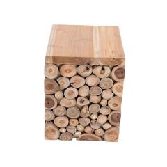 Khashabeesta Bojo Teak Wood Stool (35 x 35 x 45 cm)