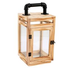 Living Space Wooden Lantern (18 x 18 x 37.5 cm)