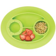 طبق ومفرش إنترديزاين بيضاوي (30 × 22 سم، أخضر ليموني)
