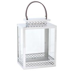 Living Space Square Lantern with Leather Handle