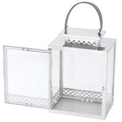 Living Space Square Lantern with Leather Handle