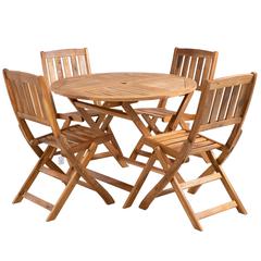 Homeworks Bahama Acacia 4-Seater Round Wooden Dining Set (Set of 5)
