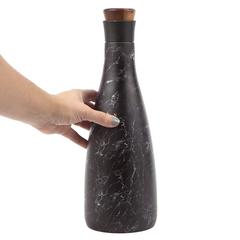 Manna Carafe Bottle (12 x 35 cm, 1.5 L, Marble Matte Black)