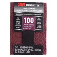 3M SandBlaster Sanding Sponge, 100 Medium Grit (9.5 x 6.3 x 2.5 cm)
