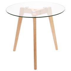 Wooden Side Table with Glass Top (50 x 45 cm)