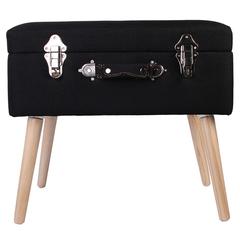 Home Deco Factory Suitcase Shape Bench (45 x 36 x 50.5 cm, Black)