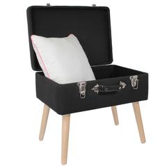 Home Deco Factory Suitcase Shape Bench (45 x 36 x 50.5 cm, Black)