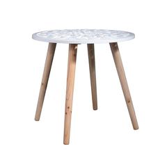 طاولة هوم ديكو فاكتوري دائرية قابلة للرص (أبيض، طقم من 2)