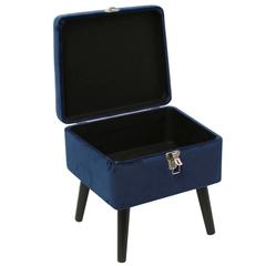 مقعد هوم ديكو فاكتوري بمساحة تخزين (40 × 33.5 × 40 سم، أزرق)