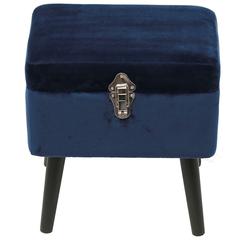 مقعد هوم ديكو فاكتوري بمساحة تخزين (40 × 33.5 × 40 سم، أزرق)