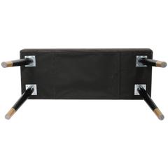 Home Deco Factory Velvet Bench (78.5 x 30 x 45 cm, Black)