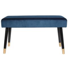 Home Deco Factory Velvet Bench (78.5 x 30 x 45 cm, Blue)