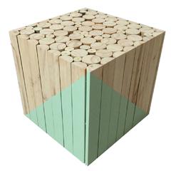 مقعد هوم ديكو فاكتوري مربع (30 × 30 × 30 سم، أزرق)