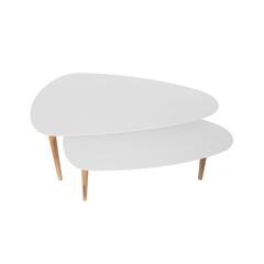 Home Deco Factory Pebble Nesting Tables (White, Pack of 2)