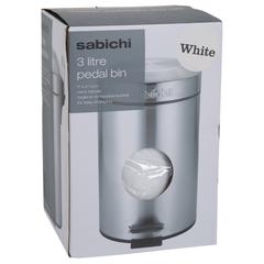 Sabichi Pedal Bin (3 L, White)