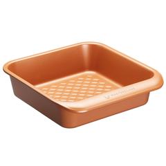 MasterClass Smart Ceramic Stackable Square Baking Tray (24 x 24 cm, Copper)