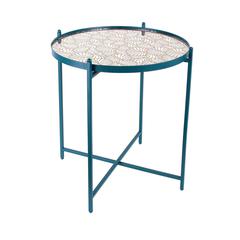 طاولة هوم ديكو فاكتوري جانبية معدنية (50 × 43، أزرق)
