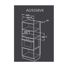 فرن ميكروويف داخلي مع شواية AG925BVK ميديا (25 لتر)