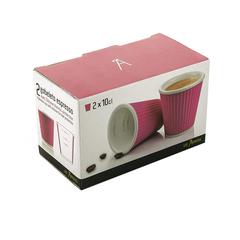 LesArtistes Silicone Cover Porcelain Cup (Pack of 2, Pink)