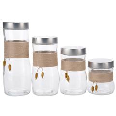 Homeworks Glass Canister with Cover Set (Set of 4)