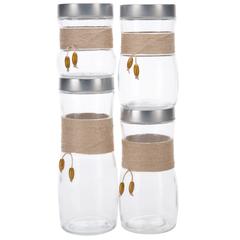 Homeworks Glass Canister with Cover Set (Set of 4)