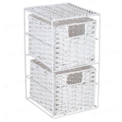 Wilko Split Wood 2 Drawer Storage Unit (20 x 18 x 33 cm, White)