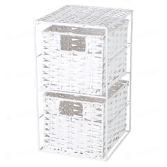 Wilko Split Wood 2 Drawer Storage Unit (20 x 18 x 33 cm, White)