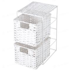 Wilko Split Wood 2 Drawer Storage Unit (20 x 18 x 33 cm, White)