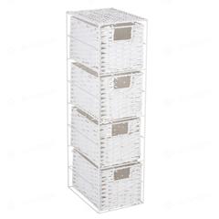 Wilko Split Wood 4 Drawer Storage Unit (25 x 18.3 x 65 cm, White)