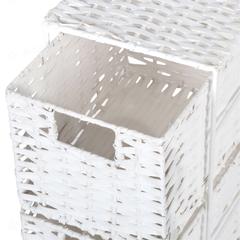 وحدة تخزين ويلكو 4 أدراج من الخشب المقطع (25 × 18.3 × 65 سم، أبيض)