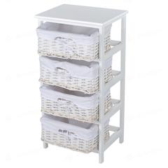 Wilko 4 Drawer Storage Unit (32 x 42 x 82 cm, White)