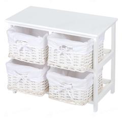 Wilko 4 Drawer Storage Unit (60 x 30 x 49 cm, White)