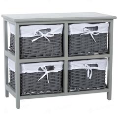 Wilko 4 Drawer Storage Unit (60 x 30 x 49 cm, Gray)