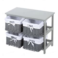 Wilko 4 Drawer Storage Unit (60 x 30 x 49 cm, Gray)