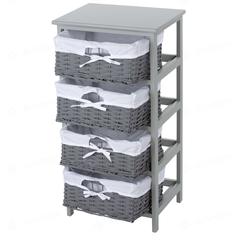 Wilko 4 Drawer Storage Unit (32 x 42 x 82 cm, Gray)