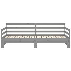 vidaXL Pull-out Day Bed Grey Solid Pinewood 2x