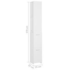 vidaXL Bathroom Cabinet White 25x25x170 cm Engineered Wood