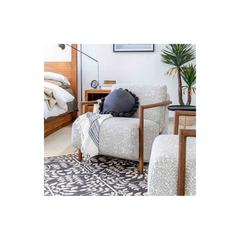 Pan Emirates Feller Fabric & Wood Accent Chair (73 x 95 x 80 cm)