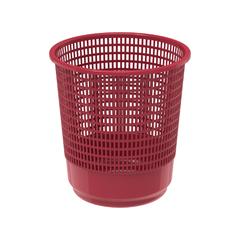 Cosmoplast Plastic Round Waste Paper Basket (15 L, Dark Red)