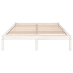 vidaXL Bed Frame White Solid Wood Pine (120 x 200 cm)